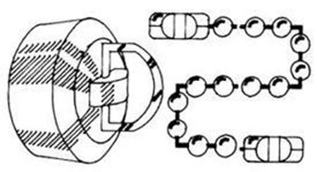 Picture of 417  WHITE PLUG 13/8 W/15 CHAIN MAP