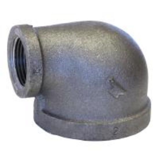 Image sur DOM 1-1/2 X 3/4" 90 COUDE STD MALL NOIR