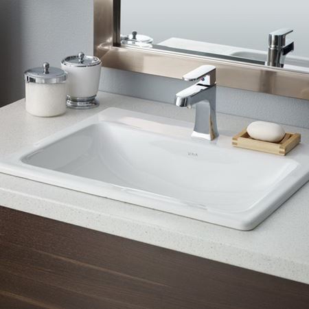 Picture of 1187-WH-1 SQUARE TOPMOUNT SINK 1-H WHT