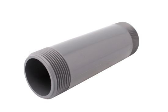 Picture of 11/2" X 10" PVC 80 THRD NIPPLE 2" END
