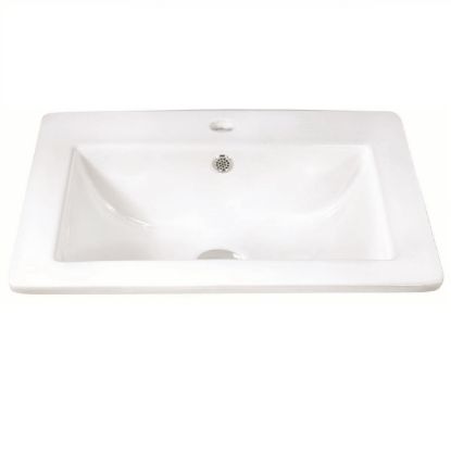 Picture of PORC16 1H CHIN RECT LAV W/CLICKER WHI