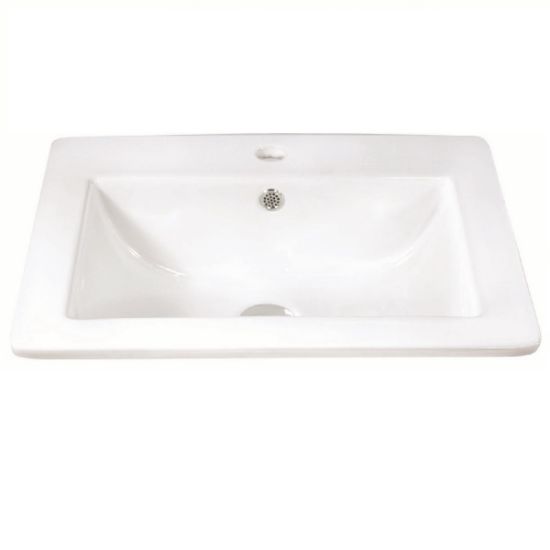 Picture of PORC16 1H CHIN RECT LAV W/CLICKER WHI