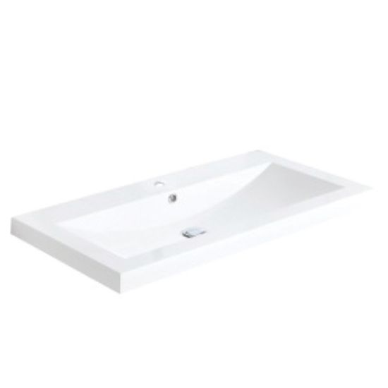Picture of VAL31221107S 1H SYNT MARBLE SINK WHI