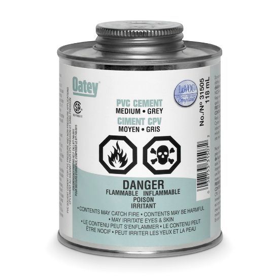 Image sur 31505  125ML COLLE PVC MEDIUM GRIS OATEY