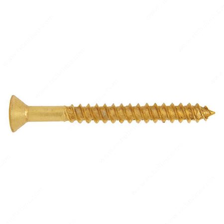 Picture of 10X1-1/2(100) FH WOOD SCREW SOLID BRASS