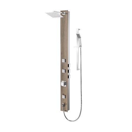 Picture of C++ TZG2-45-S SHOWER COL. GLASS WOOD