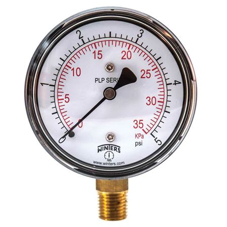 Picture of PLP305 21/2 0-5 LOW PRESS GAUGE 1/4 BTM