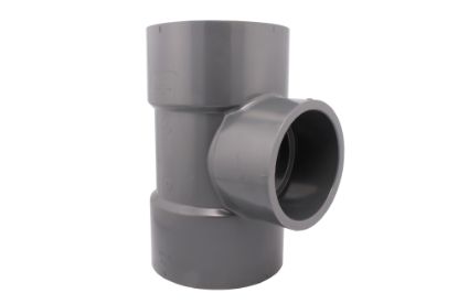 Picture of 4" X 3" PVC 80 RED TEE SW