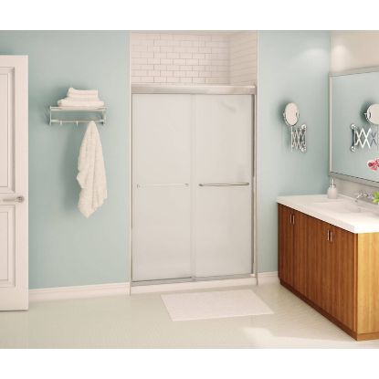 Picture of Maax Bath 134663-981-084 Kameleon Sc 43-47 in. X 71 in. Bypass Alcove Shower Door with Mistelite Glass in Chrome