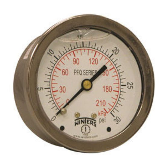 Picture of PFQ902 21/2 0-30 SS LIQ.F GAUGE 1/4 BCK