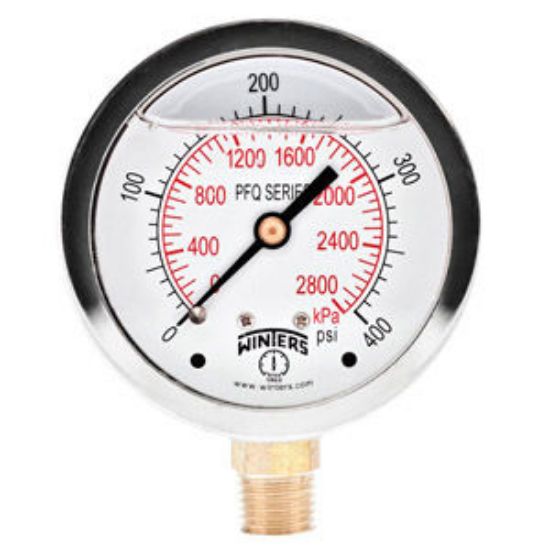 Picture of PFQ817 21/2 0-400 SS LIQ.F GAUGE 1/4 BTM