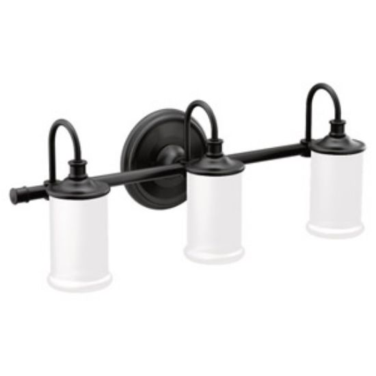 Image sur YB6463BL BELFIELD LAMPE 3 GLOBE NOIR