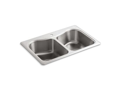 Picture of 33691NA STACCATO 33X22 DBLEQ SS SINK 1H