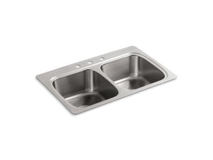 Picture of 52673NA VERSE 9 DOUBLE EQUAL SINK 3 HOLE