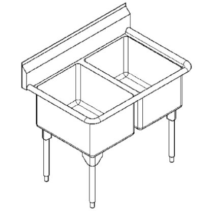 Picture of RDL2448-1-2 SINK - COMM DBL SCULLERY