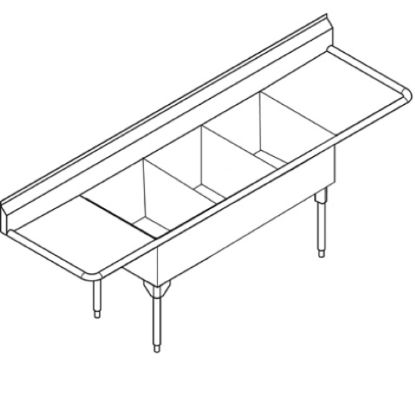 Picture of STL2454LR-1 SINK - TRIPLE SCULLERY