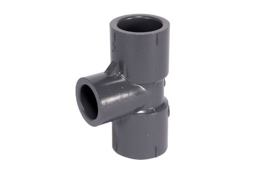 Picture of 1" X 3/4" X1" PVC 80 RED TEE SW