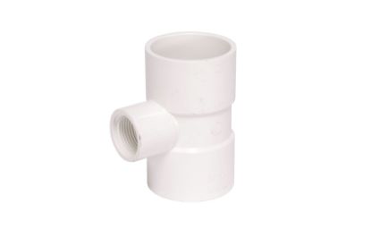 Picture of 2" X 3/4" PVC 40 TEE SW X FIP WHITE