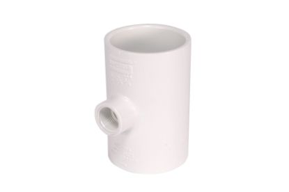 Picture of 21/2" X 3/4" TEE SW X FIP WHITE PVC 40