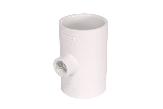 Picture of 21/2" X 3/4" TEE SW X FIP WHITE PVC 40