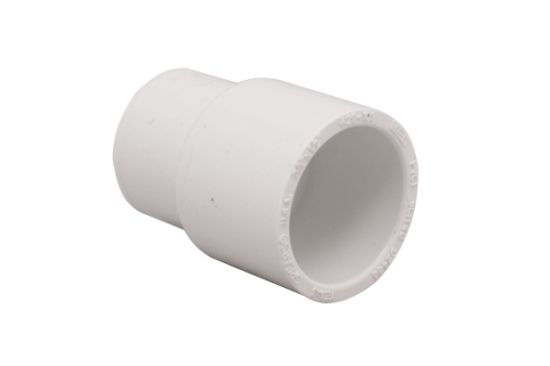 Image sur 11/2" X 11/4" PVC 40 RED. FXF BLANC