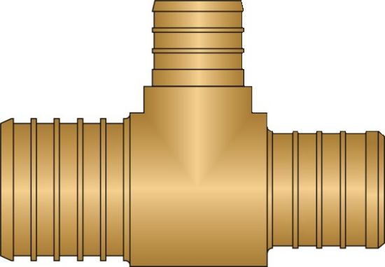 Picture of 26382NL LLC 1-1/4"X1"X3/4" PEX BRS TEE