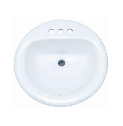 Picture of PFS194RWH 19" ROUND 4" DI STEEL LAV WHI