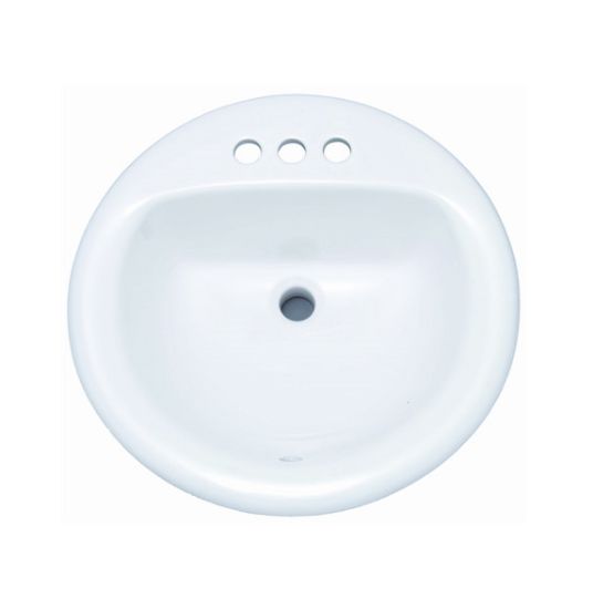 Picture of PFS194RWH 19" ROUND 4" DI STEEL LAV WHI