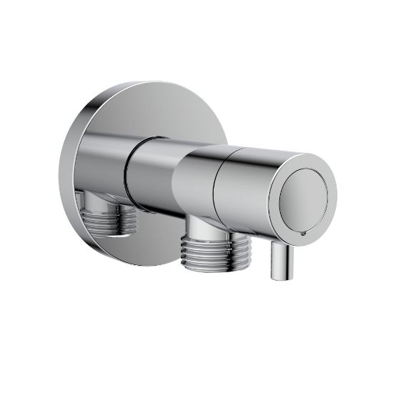 Picture of B92004 BRASS ROUND SHUTOFF ELBOW